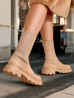 Online Botki damskie wsuwane Derette Botki Bez Ocieplenia|Botki Na Płaskim Obcasie