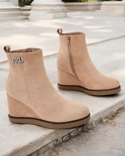 Outlet Botki damskie na koturnie Serda Botki Z Delikatnym Ociepleniem|Botki Na Koturnie