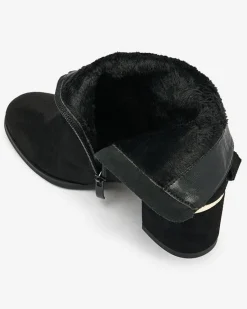 Clearance Botki damskie na niskim słupku w kolorze m Dogdas Botki Z Delikatnym Ociepleniem|Botki Na Słupku