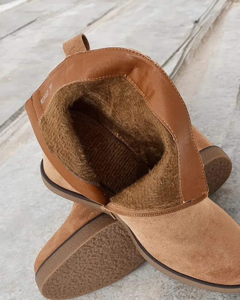 Sale Botki damskie na koturnie Nerias Botki Z Delikatnym Ociepleniem|Botki Na Koturnie