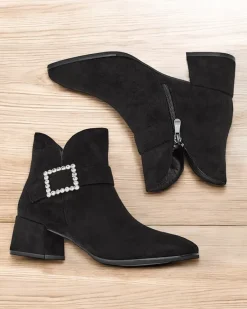 Best Botki damskie na niskim słupku Vetti Botki Z Delikatnym Ociepleniem|Botki Na Słupku