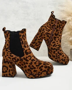 Clearance Botki damskie na słupku Tonia Botki Bez Ocieplenia|Botki Na Słupku