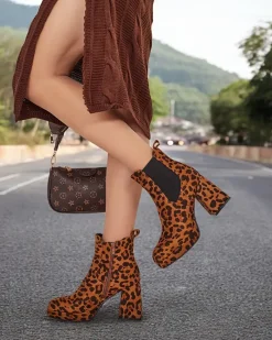 Clearance Botki damskie na słupku Tonia Botki Bez Ocieplenia|Botki Na Słupku