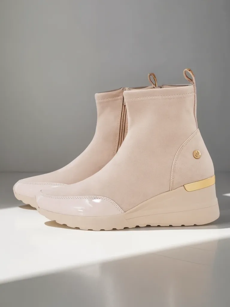 Sale Botki damskie na koturnie Zarricos Botki Z Delikatnym Ociepleniem|Botki Na Koturnie