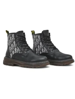 Discount Botki damskie z printem Efrioz Botki Bez Ocieplenia|Botki Na Płaskim Obcasie