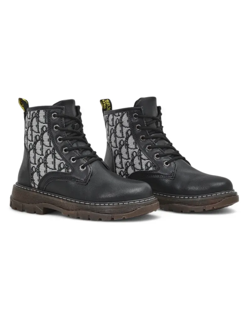 Discount Botki damskie z printem Efrioz Botki Bez Ocieplenia|Botki Na Płaskim Obcasie