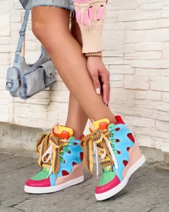 Clearance botki na koturnie damskie Ropon Botki Bez Ocieplenia|Botki Na Koturnie