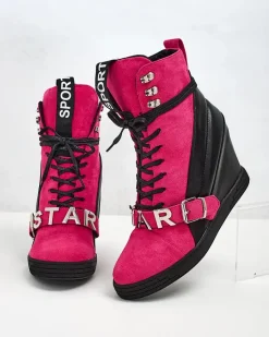 New botki na koturnie damskie Ronii Botki Bez Ocieplenia|Botki Na Koturnie