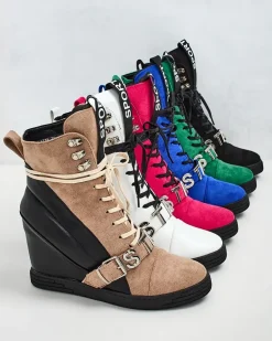 New botki na koturnie damskie Ronii Botki Bez Ocieplenia|Botki Na Koturnie