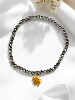 Clearance Bransoletka damska z zawieszką koniczynki Damskie Biżuteria