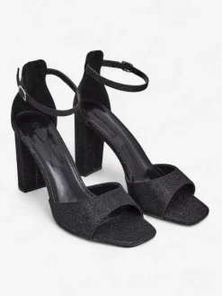 Clearance Brokatowe damskie sandały Roka Sandały Na Słupku