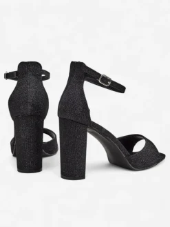 Clearance Brokatowe damskie sandały Roka Sandały Na Słupku