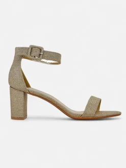 Brokatowe damskie sandały Montrea Sandały Na Słupku