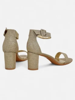 Brokatowe damskie sandały Montrea Sandały Na Słupku