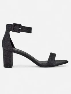 Discount Brokatowe damskie sandały Montrea Sandały Na Słupku