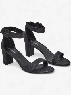 Discount Brokatowe damskie sandały Montrea Sandały Na Słupku