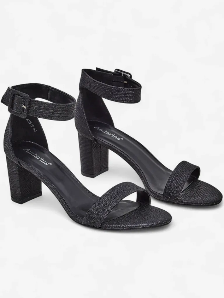 Discount Brokatowe damskie sandały Montrea Sandały Na Słupku