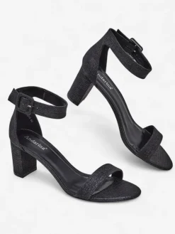 Discount Brokatowe damskie sandały Montrea Sandały Na Słupku