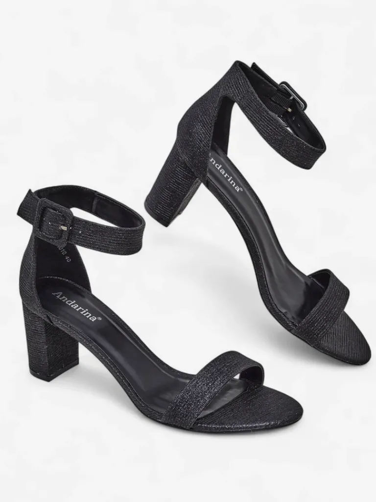 Discount Brokatowe damskie sandały Montrea Sandały Na Słupku