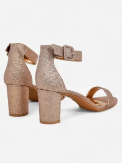 Brokatowe damskie sandały Montrea Sandały Na Słupku