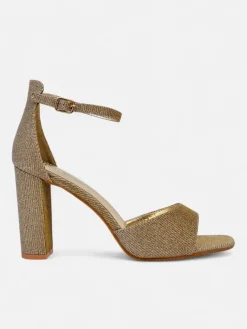 New Brokatowe damskie sandały Roka Sandały Na Słupku