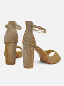 New Brokatowe damskie sandały Roka Sandały Na Słupku