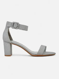 Hot Brokatowe damskie sandały Montrea Sandały Na Słupku