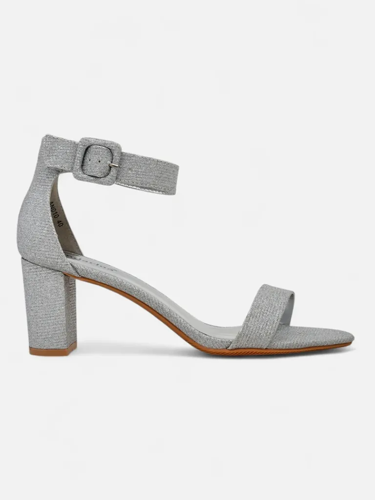 Hot Brokatowe damskie sandały Montrea Sandały Na Słupku