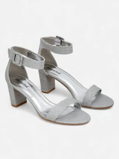 Hot Brokatowe damskie sandały Montrea Sandały Na Słupku