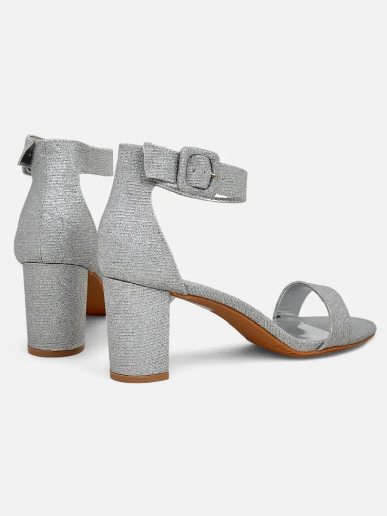 Hot Brokatowe damskie sandały Montrea Sandały Na Słupku