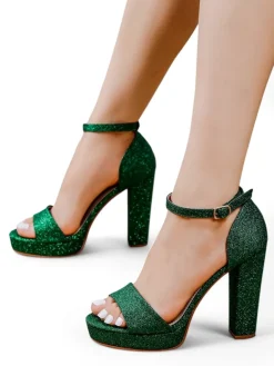 Best Brokatowe damskie sandały Vobetta Sandały Na Słupku