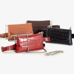 Online Brązowa torebka typu nerka a'la skóra węża Damskie Nerki I Saszetki|Wieczorowe