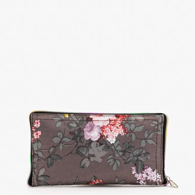 Sale Brązowa zakupowa torba w kwiaty składana w portfel Damskie Materiałowe|Torebki Shoppers