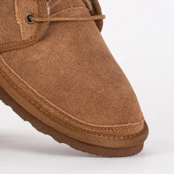 Clearance Brązowe dziecięce krótkie sznurowane buty a'la śniegowce Tibilis Chłopięce|Dziewczęce