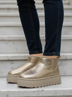 Sale Buty a'la śniegowce damskie na platformie Dagodo Śniegowce|Botki Z Delikatnym Ociepleniem