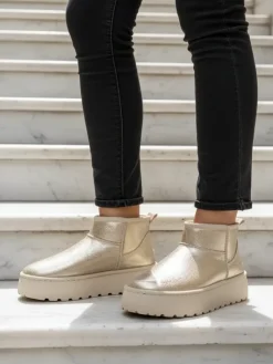 Sale Buty a'la śniegowce damskie na platformie Dagodo Śniegowce|Botki Z Delikatnym Ociepleniem