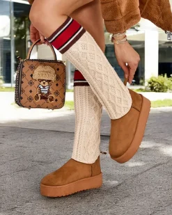 Buty a'la śniegowce damskie z cholewką a'la skarpeta Kokumi Śniegowce|Botki Na Platformie