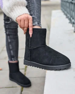 Buty śniegowce damskie w czarnym kolorze Aener Śniegowce|Botki Z Delikatnym Ociepleniem