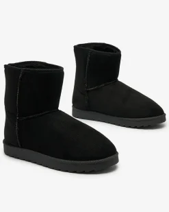 Buty śniegowce damskie w czarnym kolorze Aener Śniegowce|Botki Z Delikatnym Ociepleniem