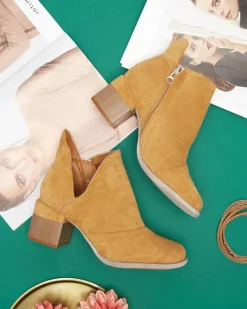 Best owe damskie ocieplane botki na słupku Karela Botki Z Delikatnym Ociepleniem|Botki Na Słupku