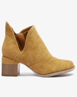 Best owe damskie ocieplane botki na słupku Karela Botki Z Delikatnym Ociepleniem|Botki Na Słupku