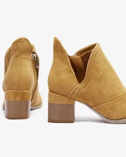 Best owe damskie ocieplane botki na słupku Karela Botki Z Delikatnym Ociepleniem|Botki Na Słupku