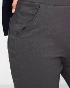 Best Ciemnoszare damskie ocieplane spodnie typu tregginsy PLUS SIZE Legginsy / Tregginsy|Plus Size