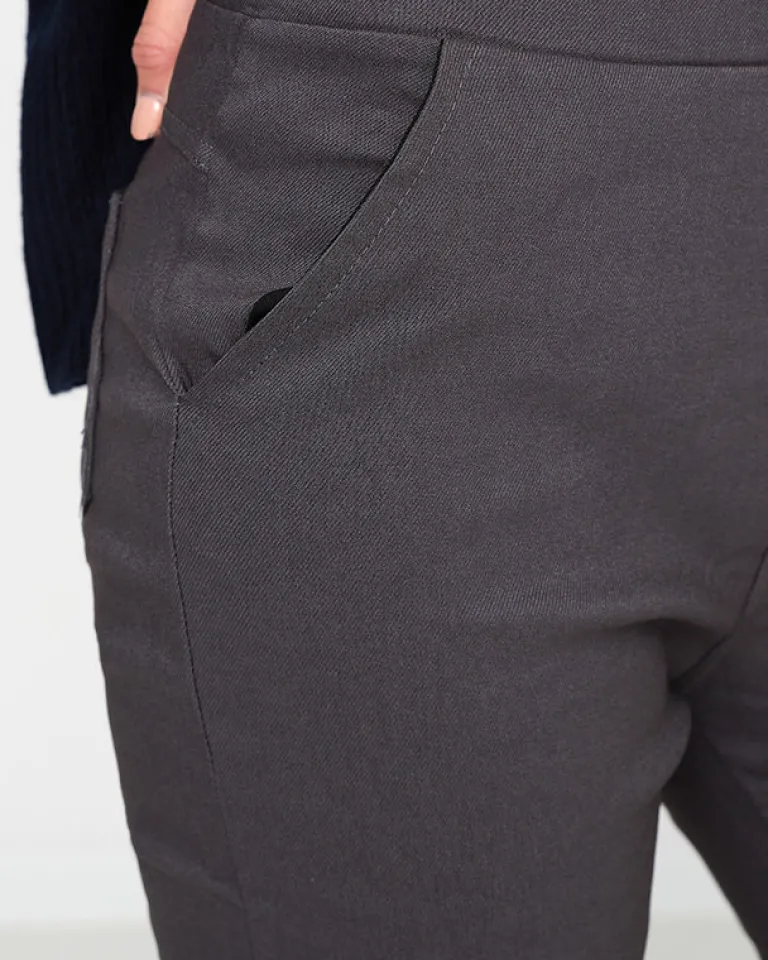 Best Ciemnoszare damskie ocieplane spodnie typu tregginsy PLUS SIZE Legginsy / Tregginsy|Plus Size