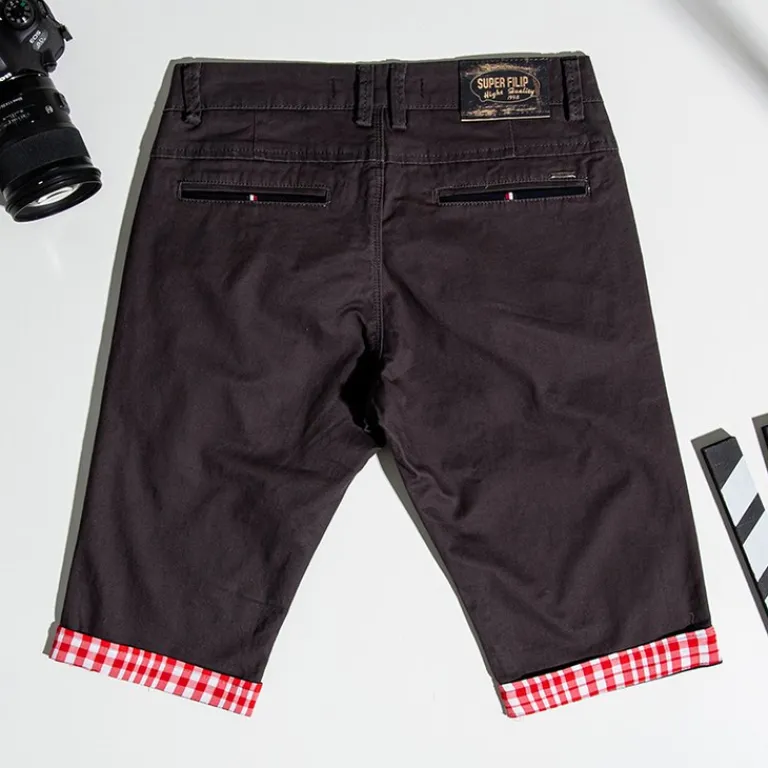 Online Ciemnoszare męskie spodenki z mi wstawkami Spodnie|Spodnie