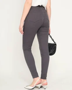 Clearance Ciemnoszare jeansy damskie rurki Jeansy