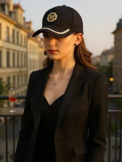 Clearance Czapka z daszkiem z cyrkoniami Glam Vibe Damskie Czapki I Kapelusze