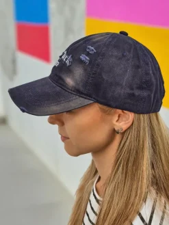 Czapka z Daszkiem New York 1976 z przetarciami Damskie Czapki I Kapelusze