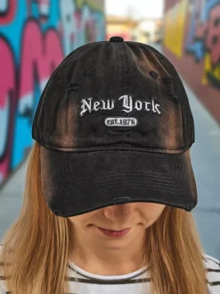 Clearance Czapka z Daszkiem New York 1976 z przetarciami Damskie Czapki I Kapelusze