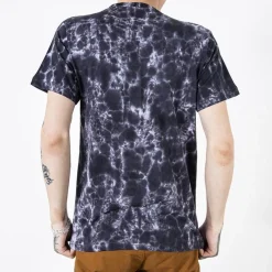 Clearance Czarna bawełniana koszulka męska z printem Bluzki